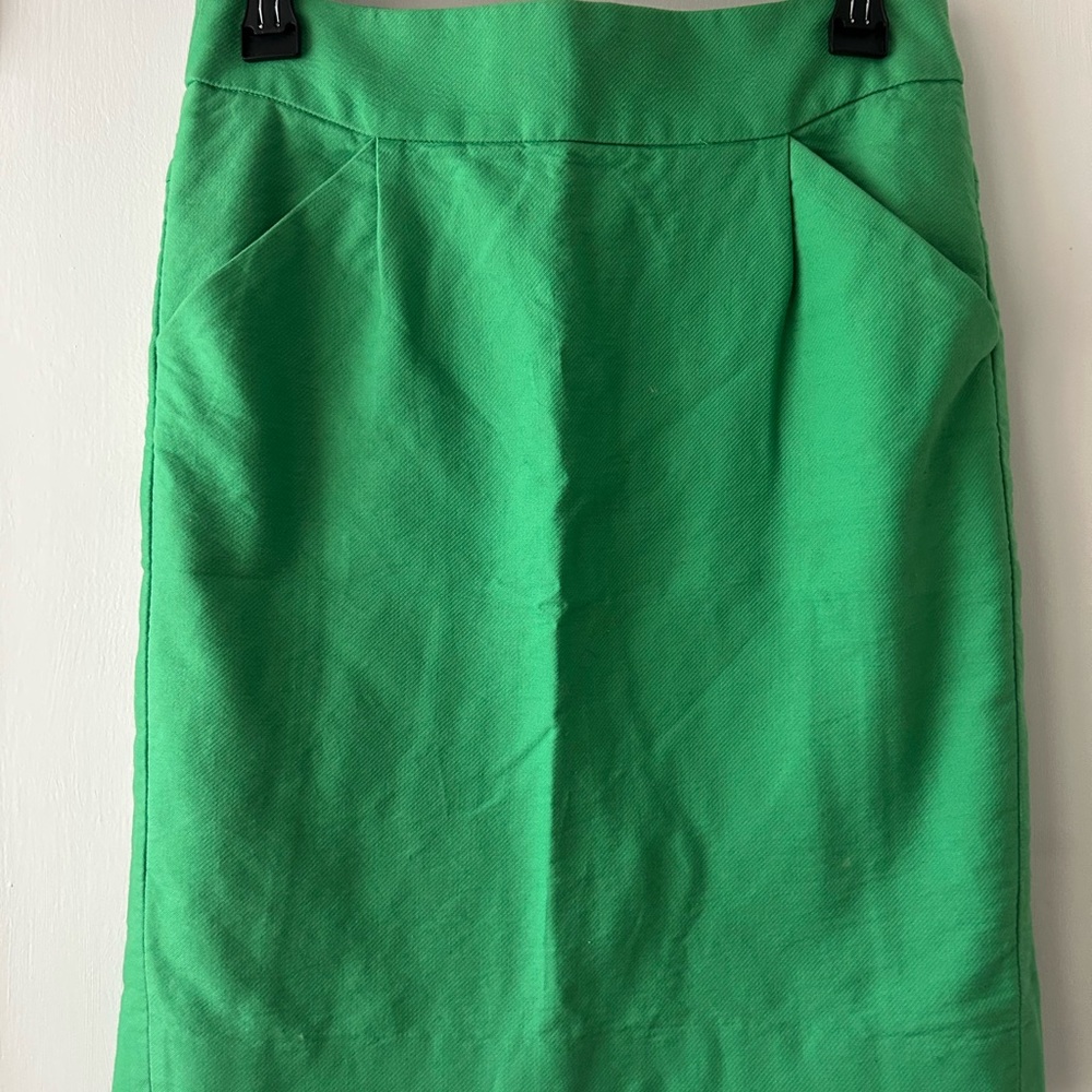 J. Crew Green Pencil Skirt Knee-Length Workwear